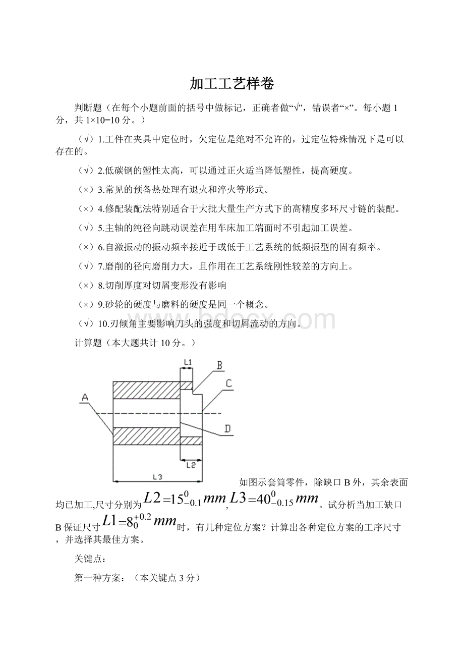 加工工艺样卷Word文档下载推荐.docx