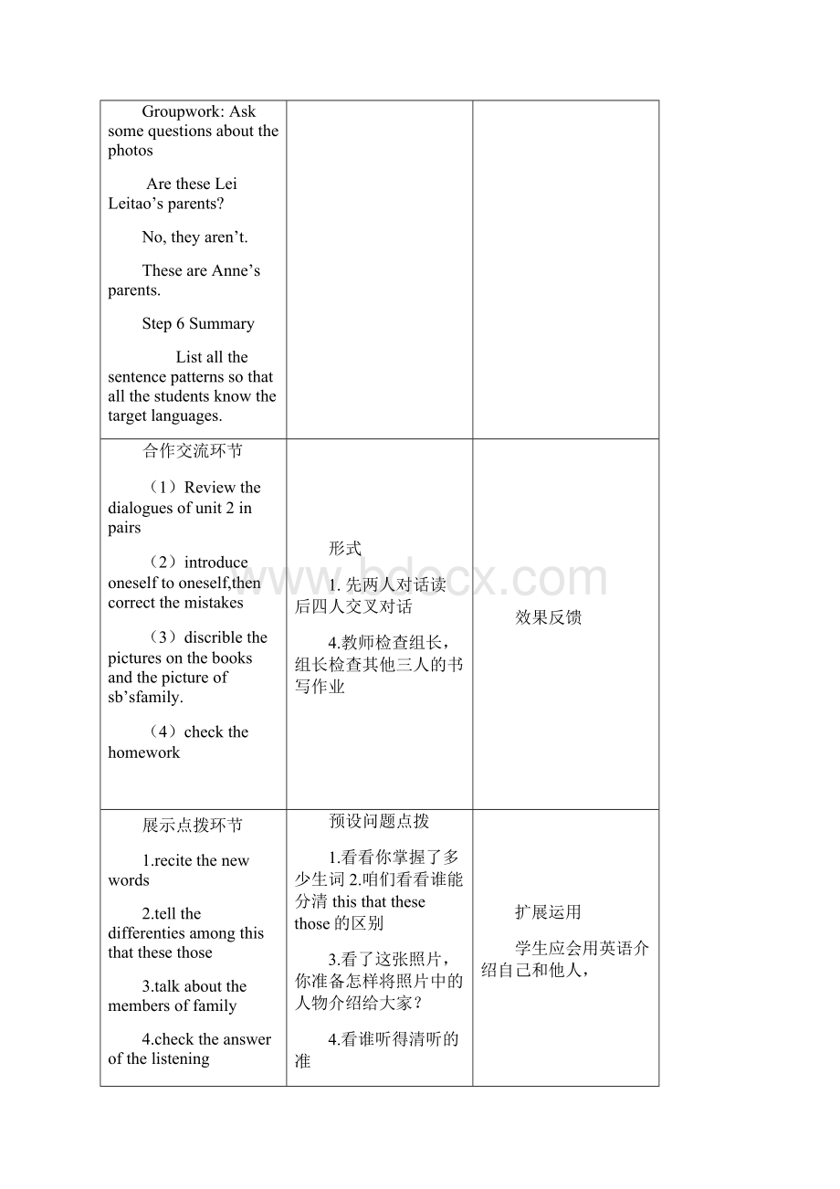 最新人教版七年级英语上Unit2Thisismysister整单元教案.docx_第3页