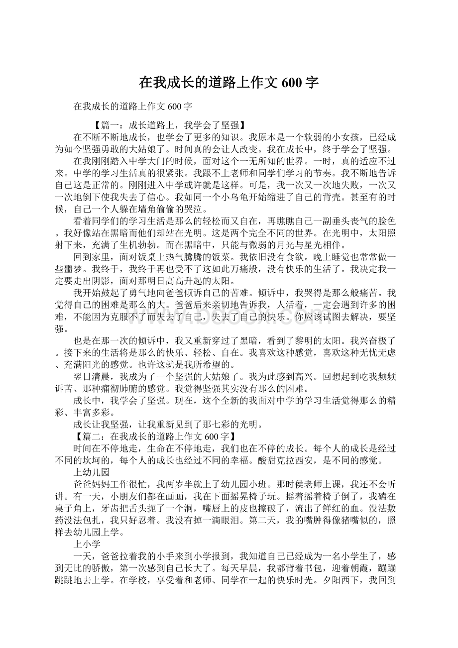 在我成长的道路上作文600字.docx