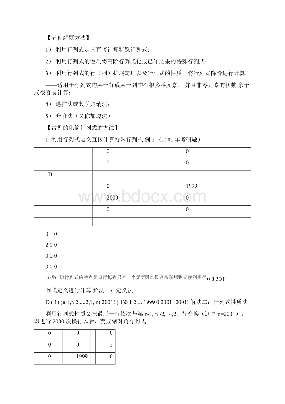 线性代数特殊行列式与行列式计算方法总结.docx_第2页