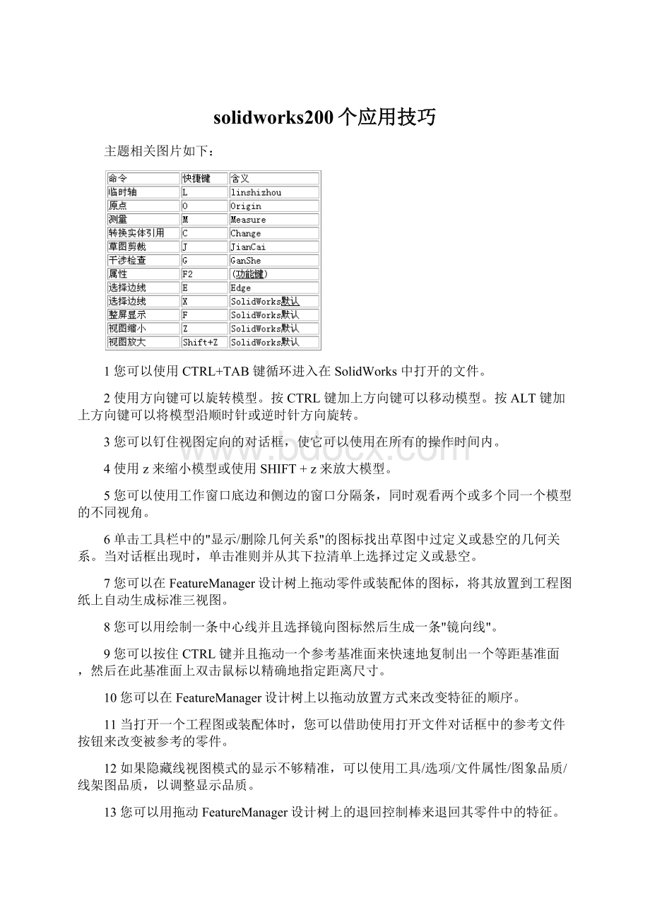 solidworks200个应用技巧Word格式.docx_第1页