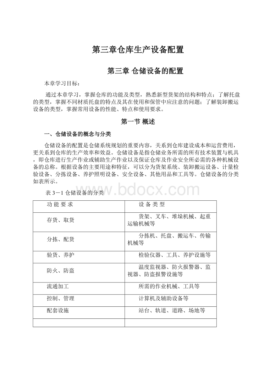 第三章仓库生产设备配置.docx_第1页