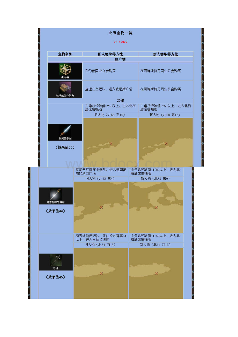 大航海时代4全宝物地图截图坐标条件详解Word下载.docx_第2页