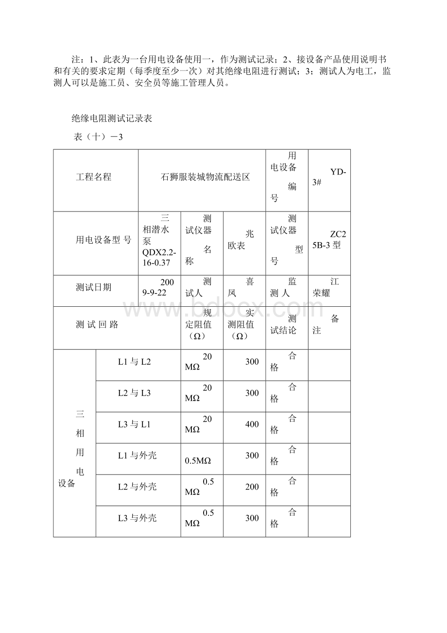 绝缘电阻测试记录表.docx_第3页