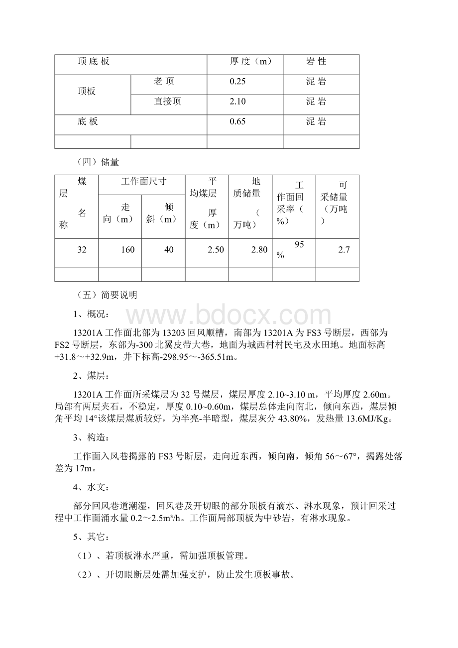 富强煤矿13201A面采煤作业规程.docx_第2页