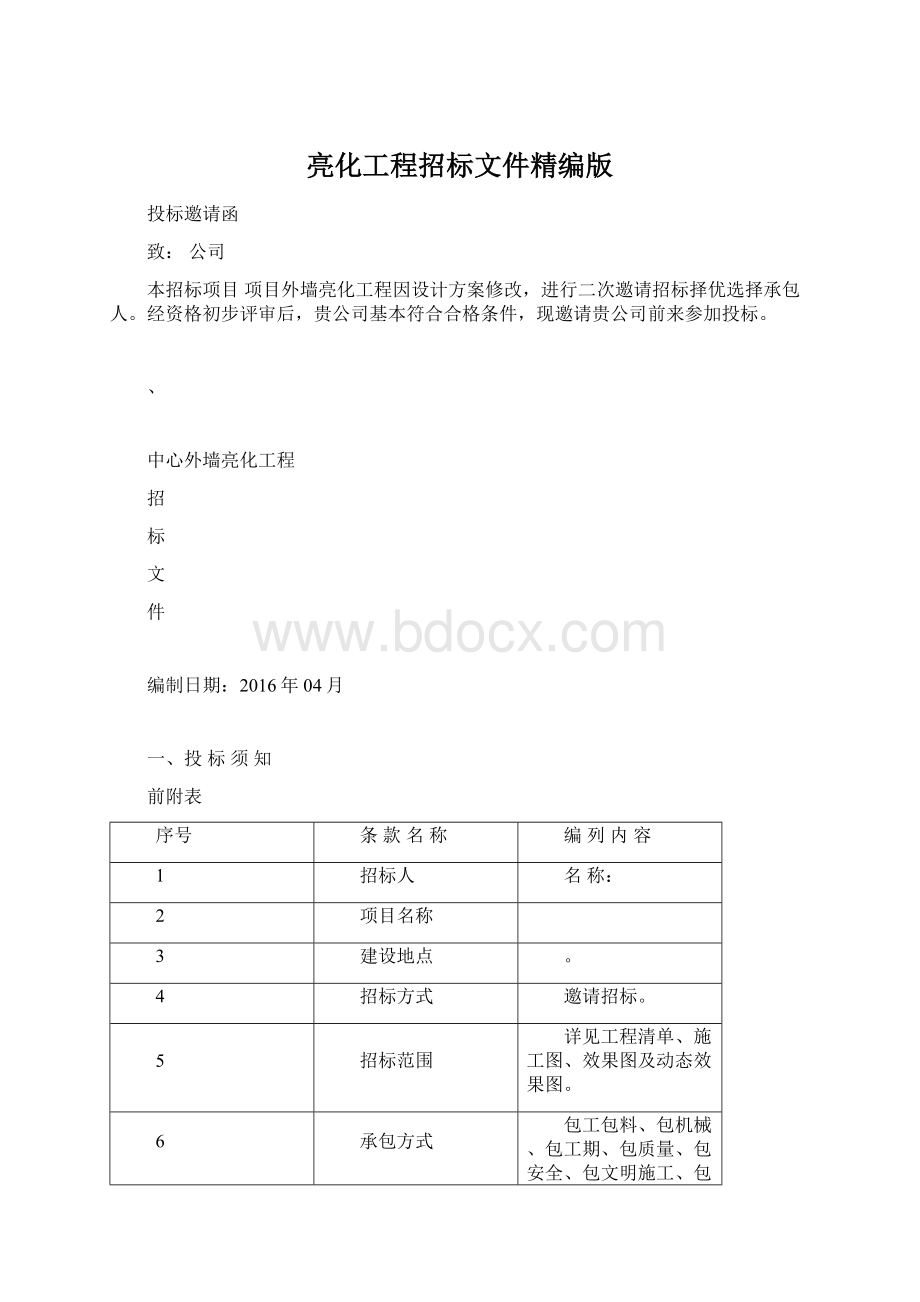 亮化工程招标文件精编版.docx