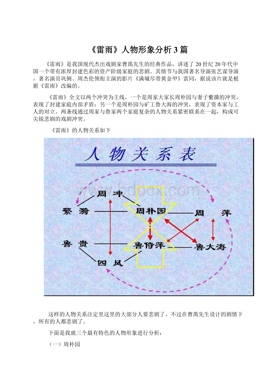 《雷雨》人物形象分析3篇Word文档下载推荐.docx_第1页