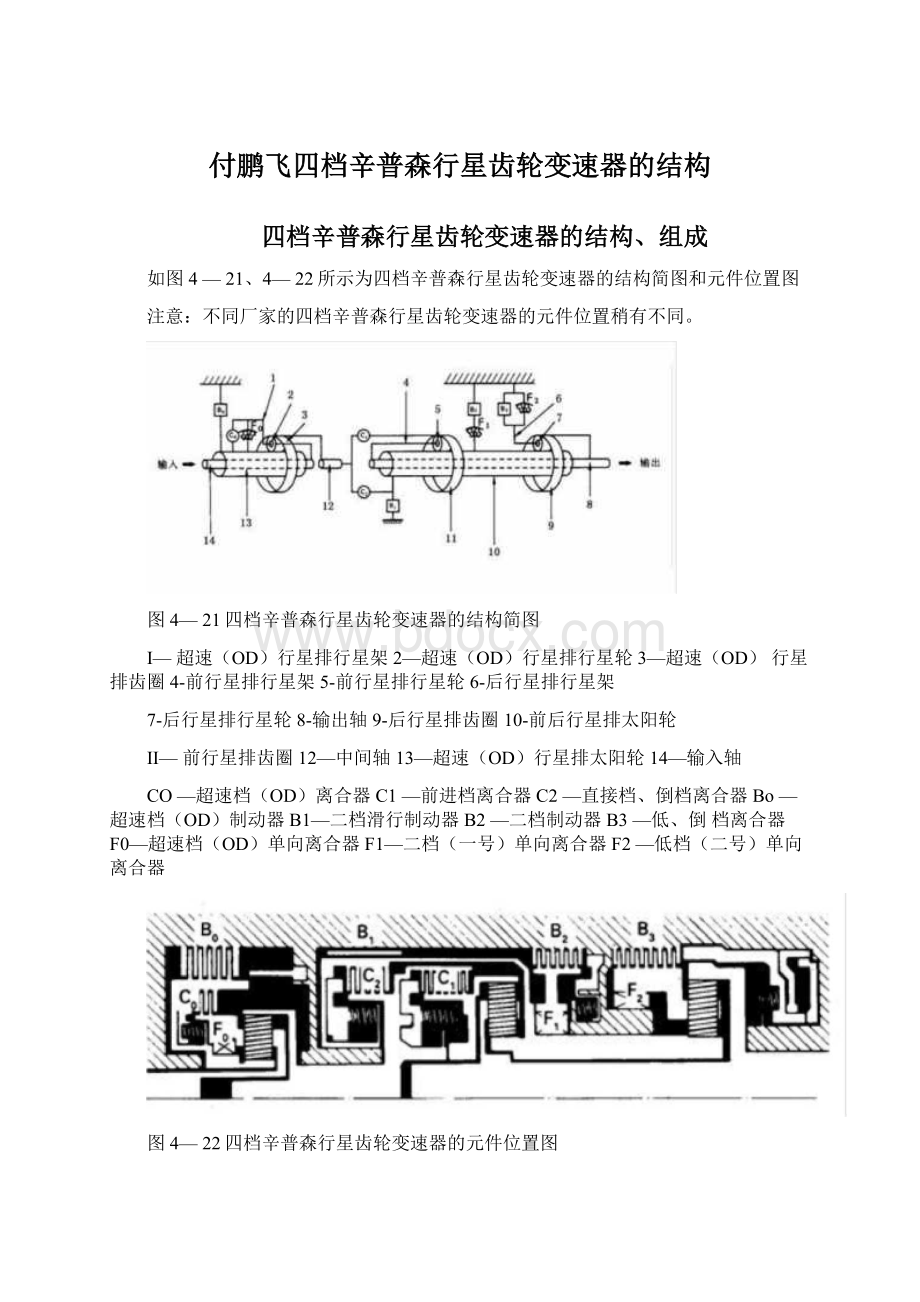 付鹏飞四档辛普森行星齿轮变速器的结构.docx_第1页