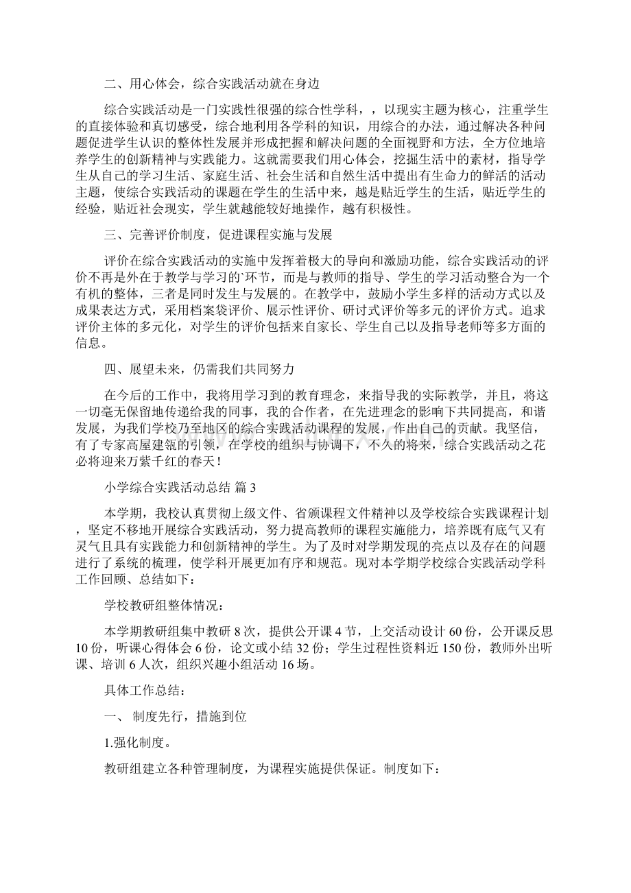 必备小学综合实践活动总结4篇.docx_第3页