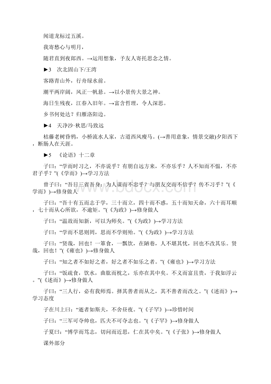 浙江中考语文总复习教材内名篇名句梳理Word文档格式.docx_第2页