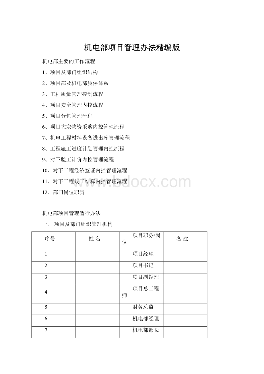 机电部项目管理办法精编版.docx_第1页