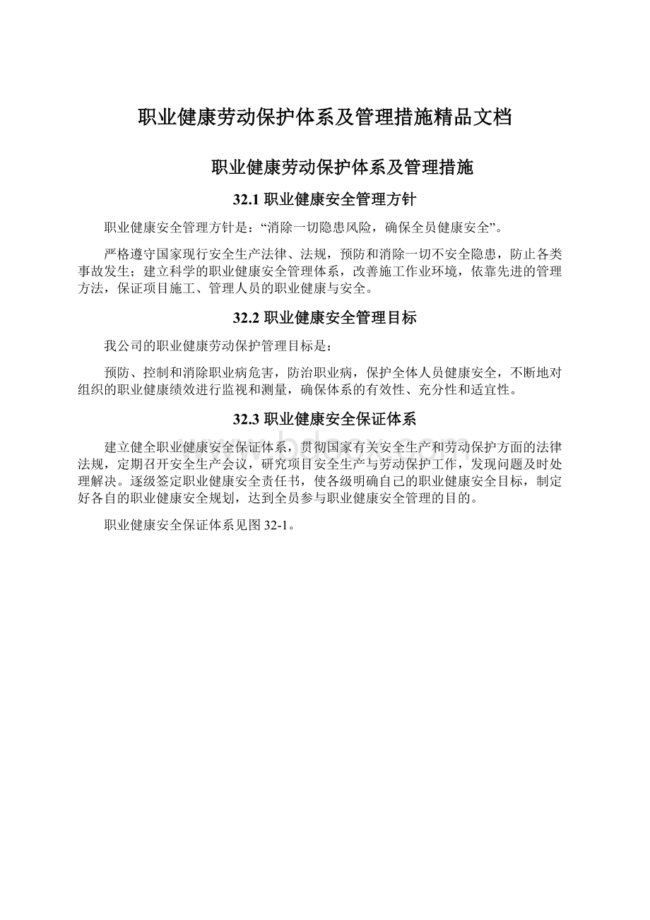 职业健康劳动保护体系及管理措施精品文档.docx