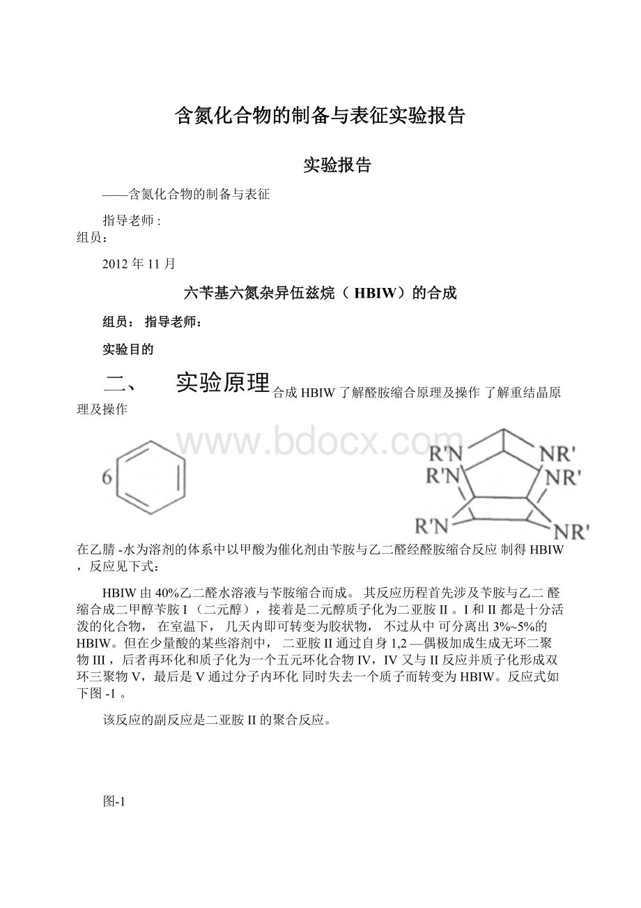 含氮化合物的制备与表征实验报告.docx