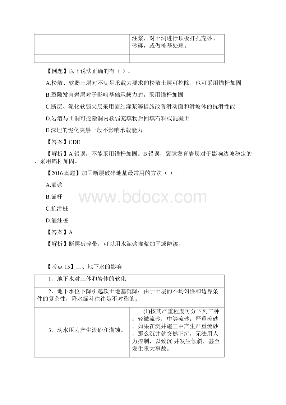 造价工程师《建设工程技术与计量土建》讲义常见工程地质问题及其处理方法工程地质对工程建设的影响Word文件下载.docx_第3页