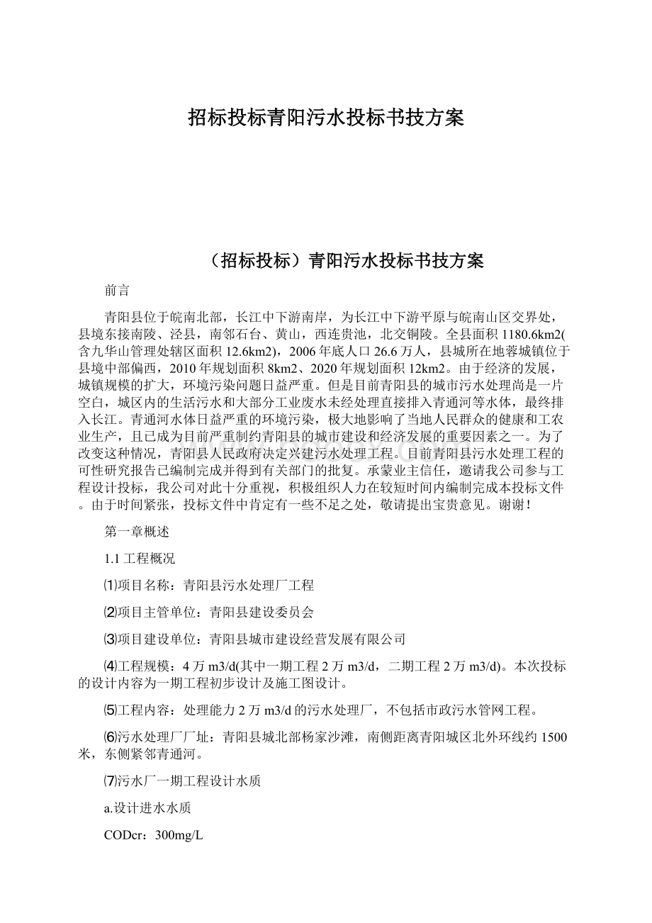 招标投标青阳污水投标书技方案文档格式.docx_第1页