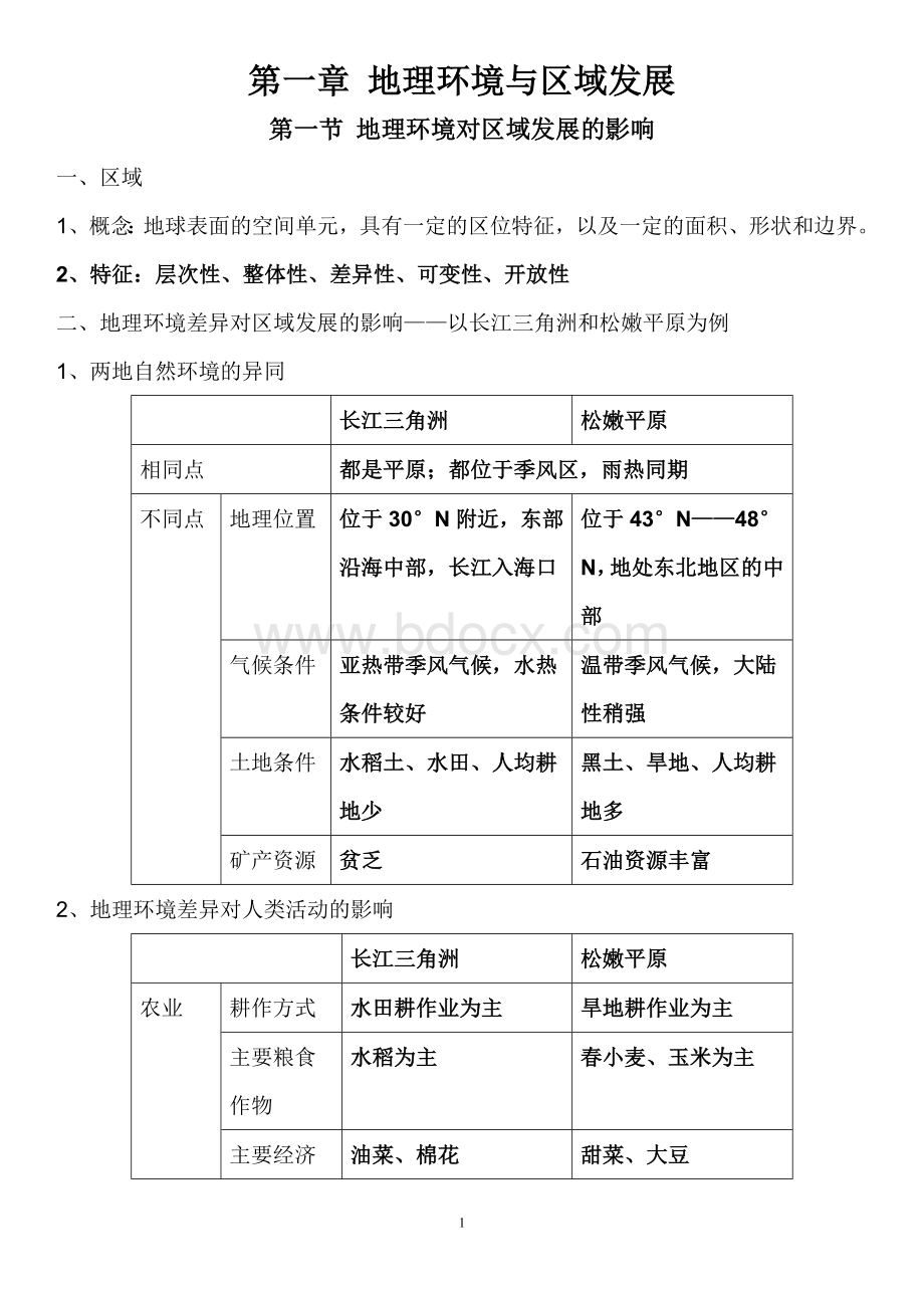 人教版高中地理必修3知识点整理Word格式文档下载.doc