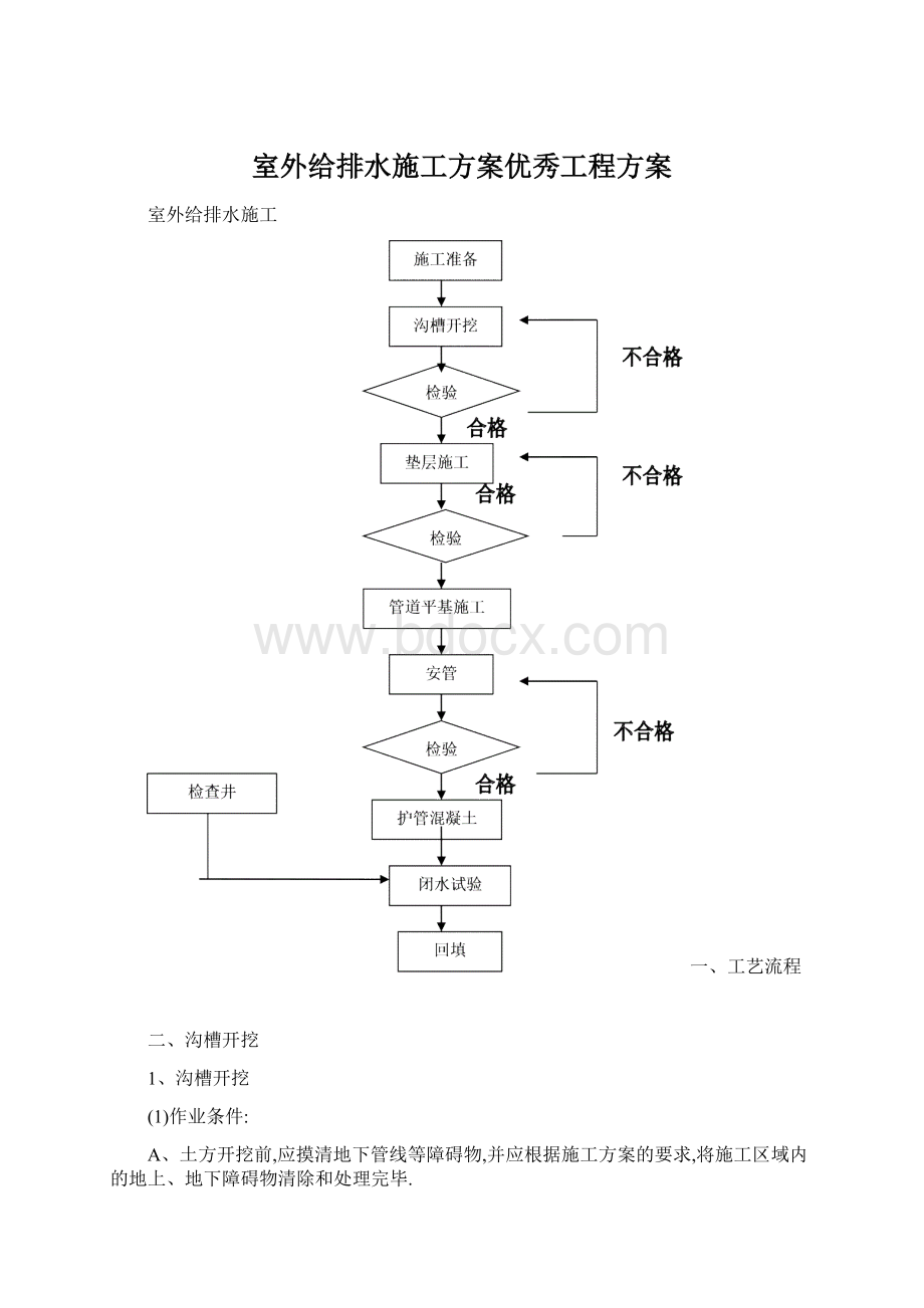 室外给排水施工方案优秀工程方案Word格式.docx_第1页