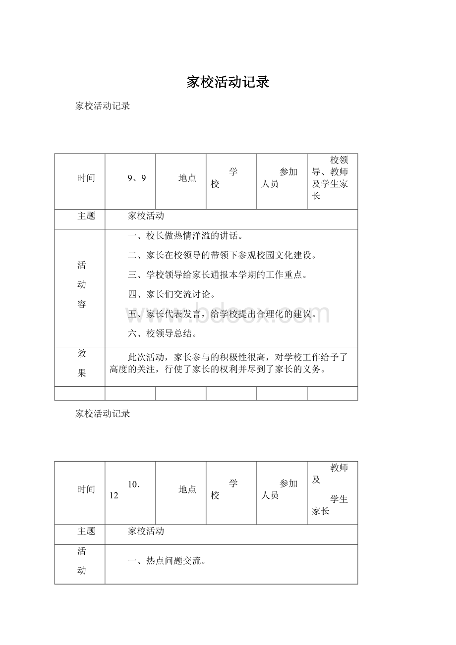 家校活动记录.docx_第1页