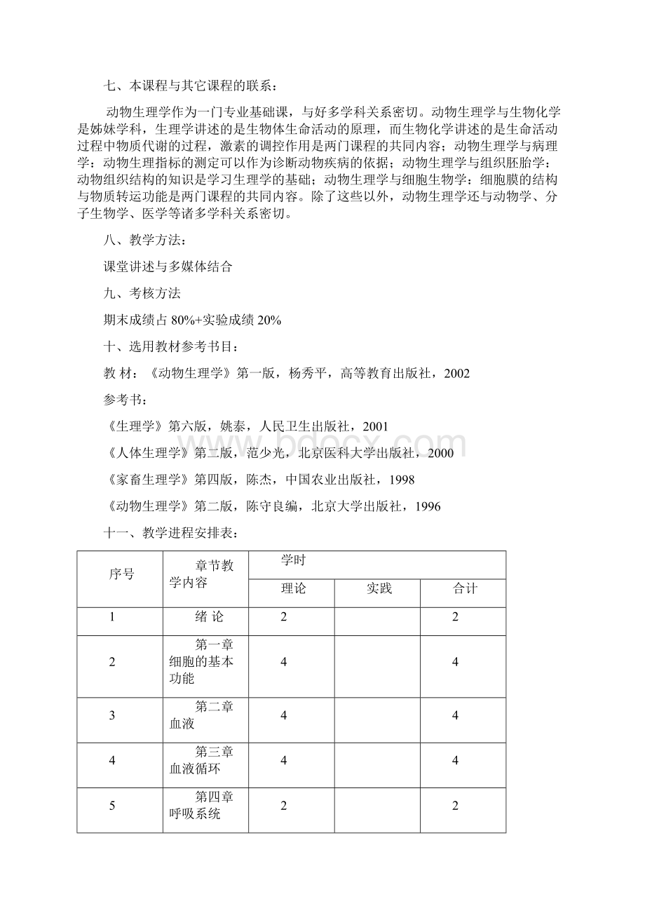 动物生理学56学时教学大纲1026修改资料.docx_第2页