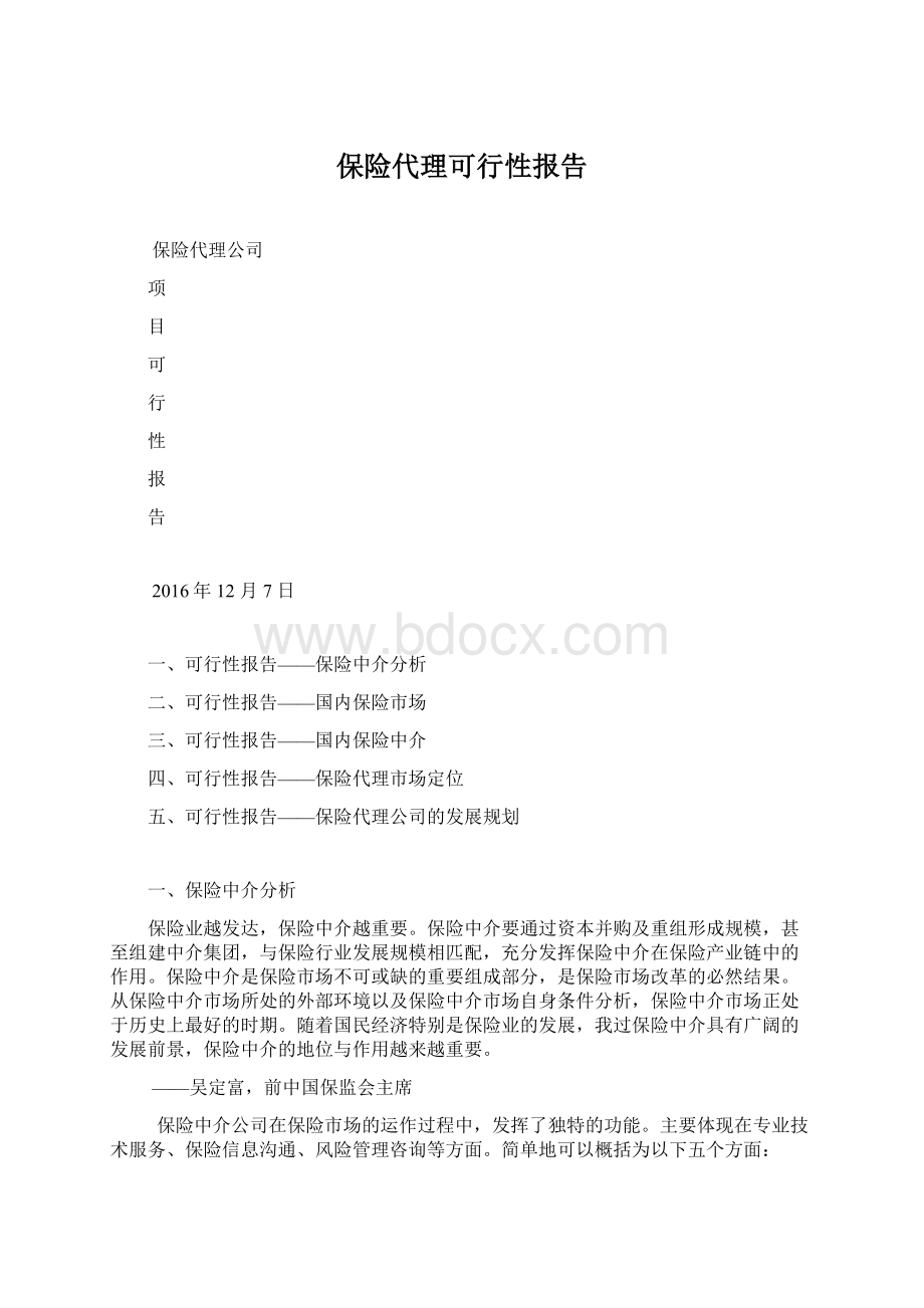 保险代理可行性报告.docx