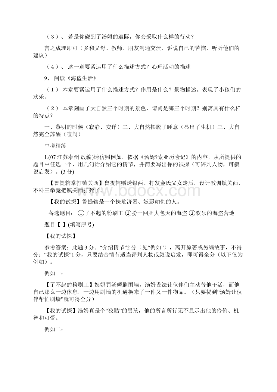 汤姆索亚历险记练习题附答案.docx_第2页