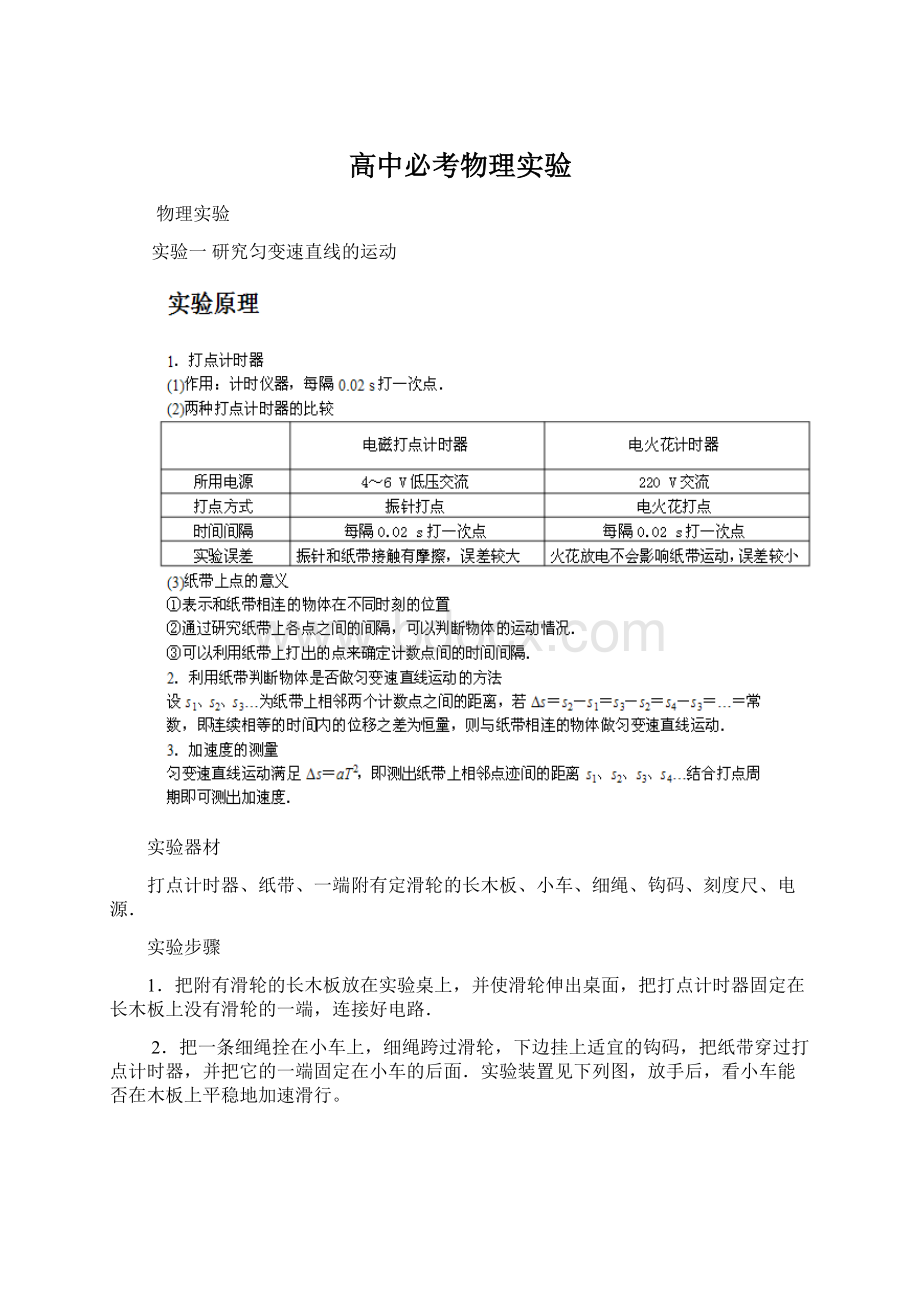 高中必考物理实验.docx_第1页