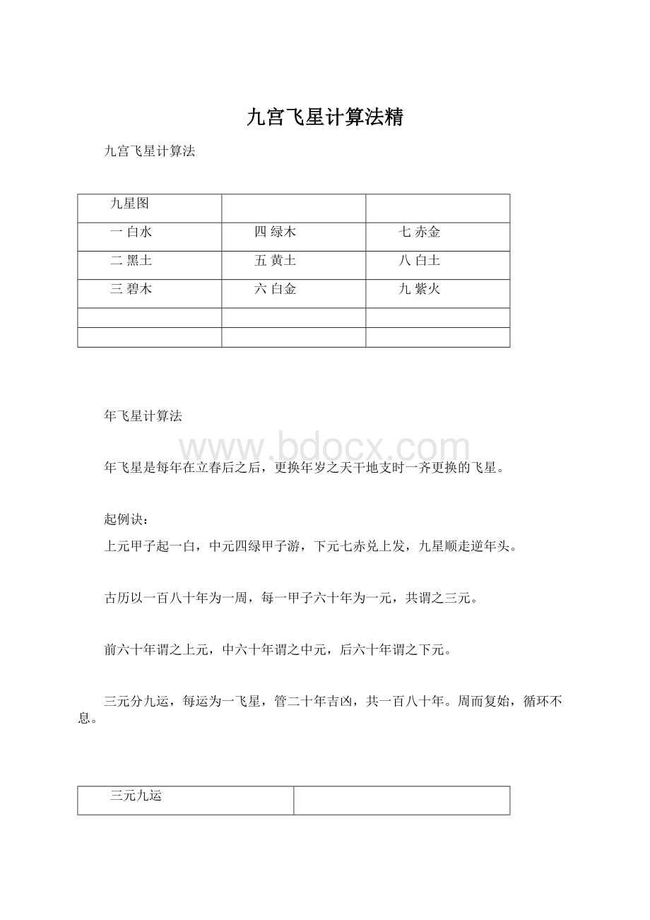 九宫飞星计算法精.docx