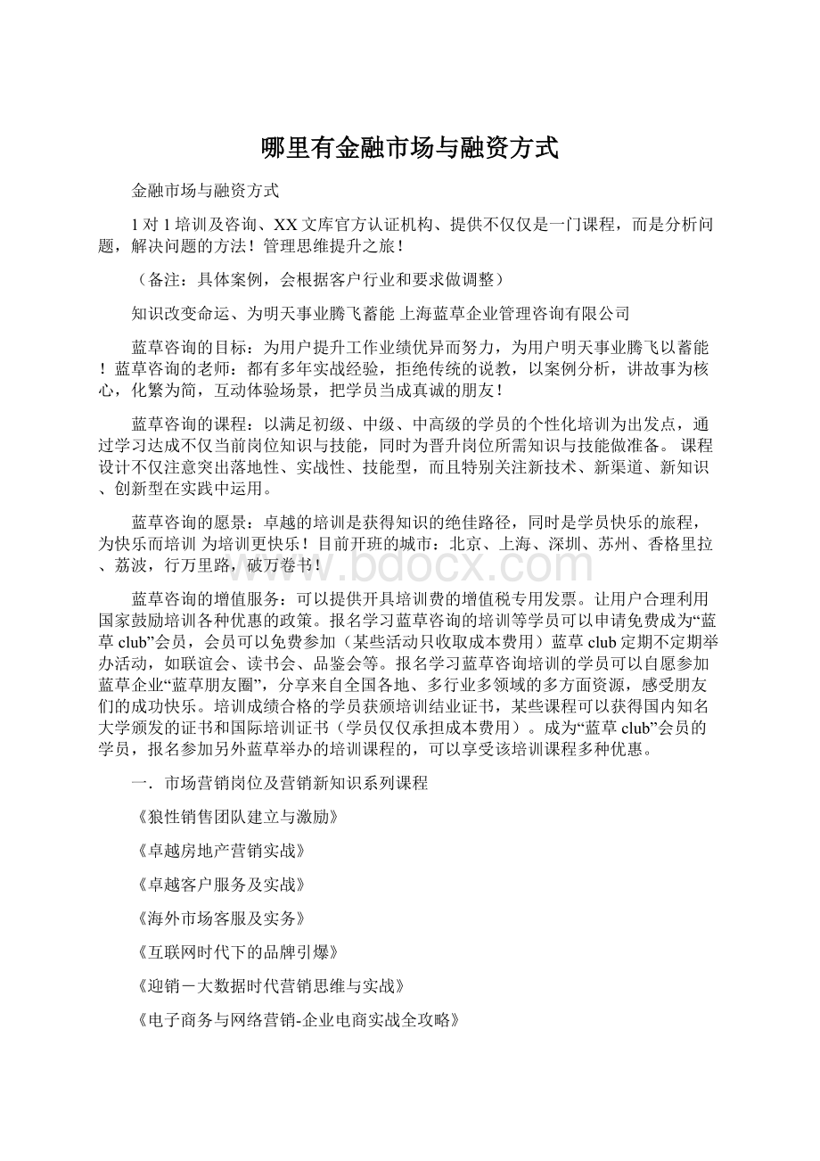 哪里有金融市场与融资方式Word文档格式.docx_第1页