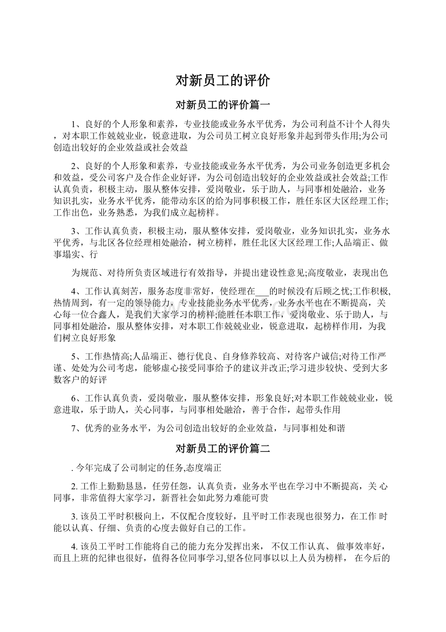 对新员工的评价.docx_第1页