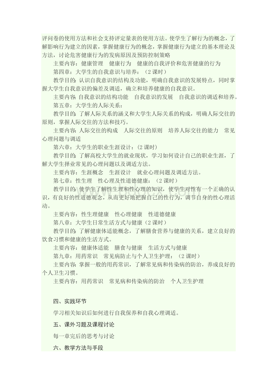 《健康教育》课程教学大纲.docx_第2页