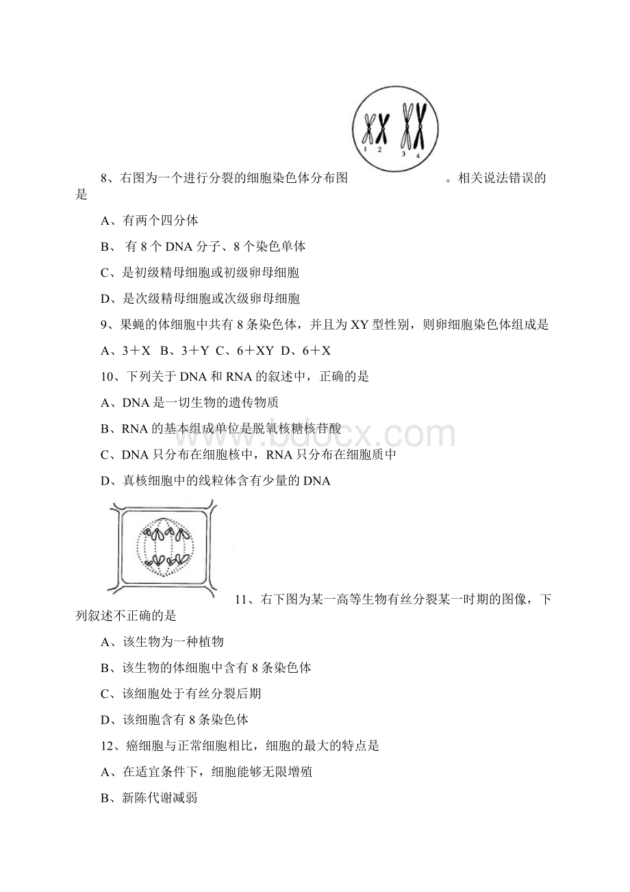 全国一卷物化生政史地选择题集锦含答案Word文档下载推荐.docx_第2页