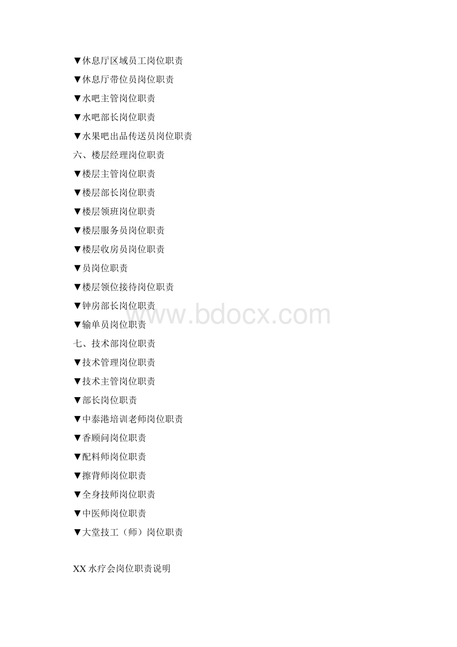 XX国际水疗会岗位职责说明书汇编DOC95页doc.docx_第2页