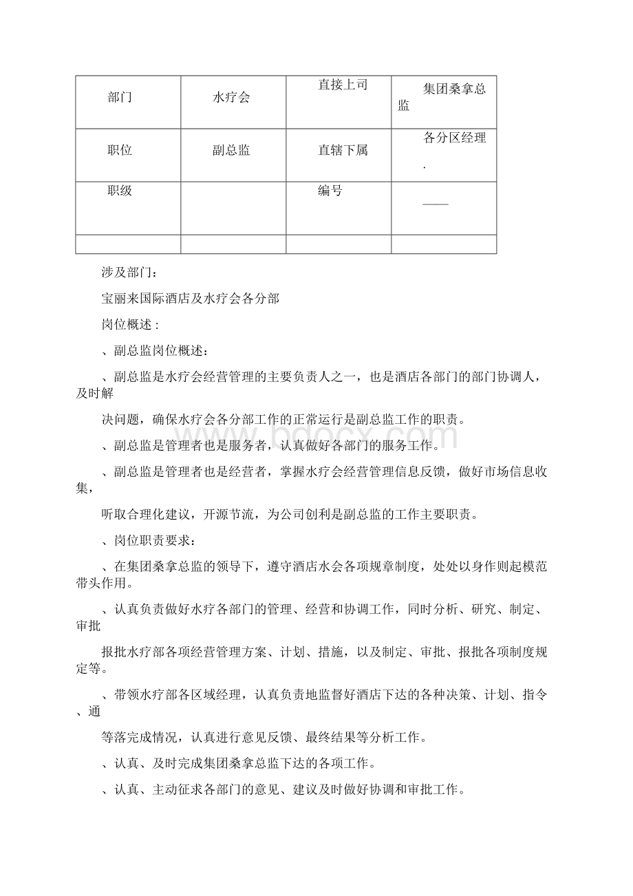 XX国际水疗会岗位职责说明书汇编DOC95页doc.docx_第3页