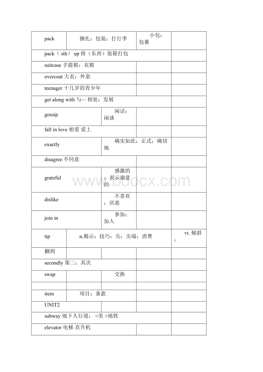 高中英语课本单词表Word文档下载推荐.docx_第3页