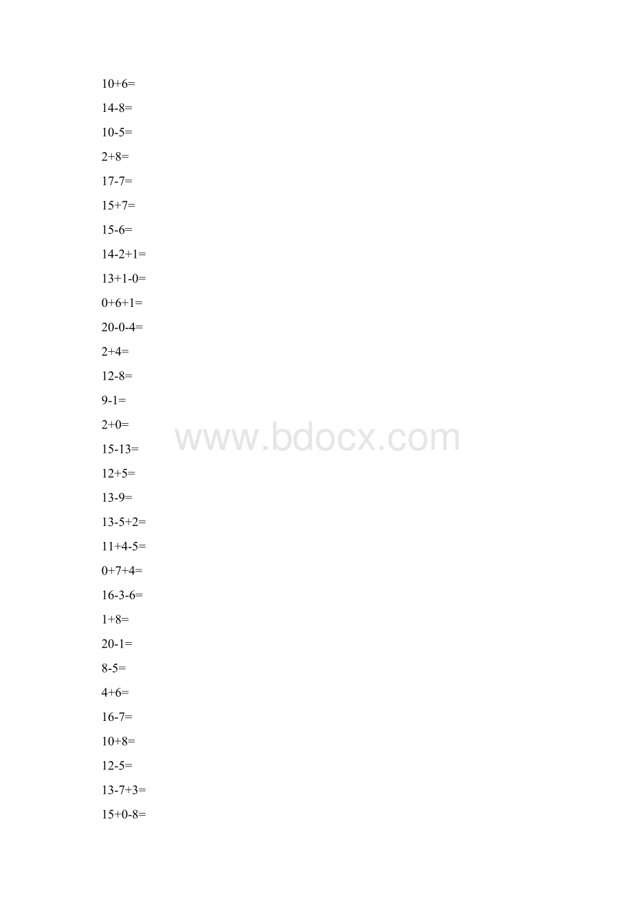 一年级数学上册计算天天练6Word下载.docx_第3页