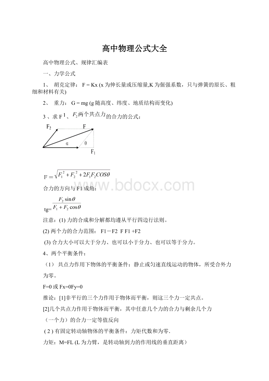 高中物理公式大全.docx