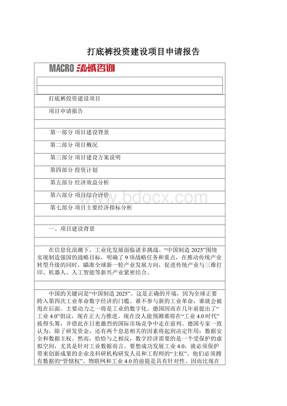 打底裤投资建设项目申请报告.docx