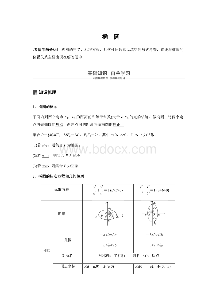 一轮复习椭圆.docx