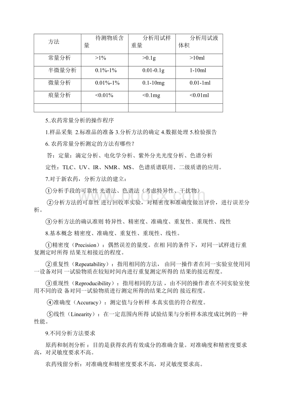 农药分析与残留分析知识点汇总.docx_第2页