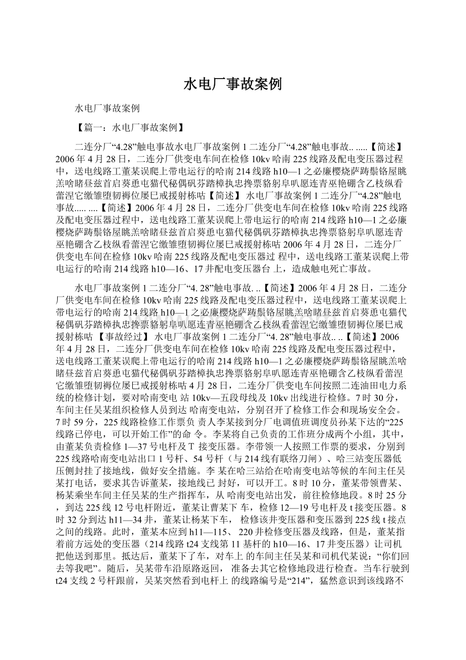 水电厂事故案例文档格式.docx_第1页