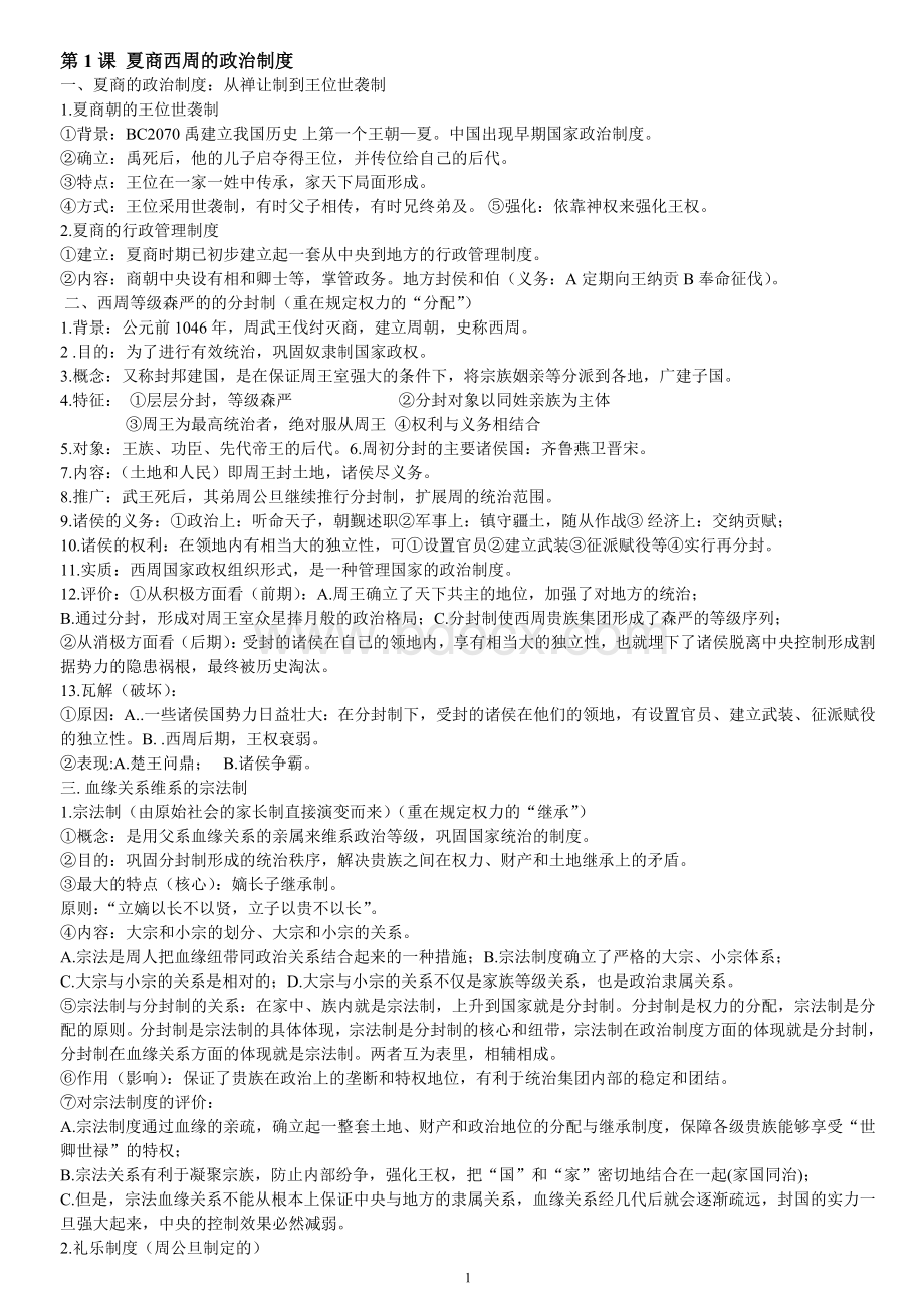 人教高中历史必修知识点总结.doc_第1页