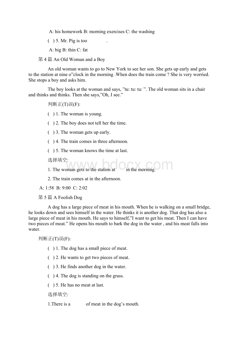 小学英语阅读理解20篇学习资料Word文档下载推荐.docx_第3页