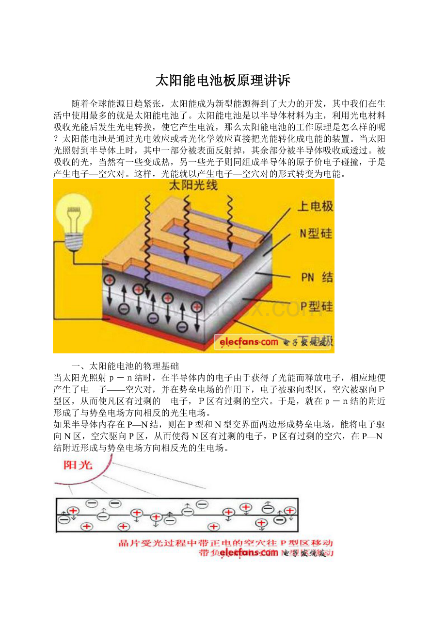 太阳能电池板原理讲诉Word格式文档下载.docx