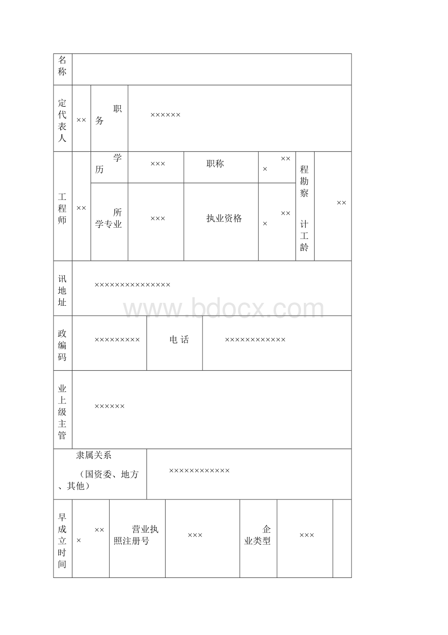 工程勘察设计基本情况登记表文档格式.docx_第3页