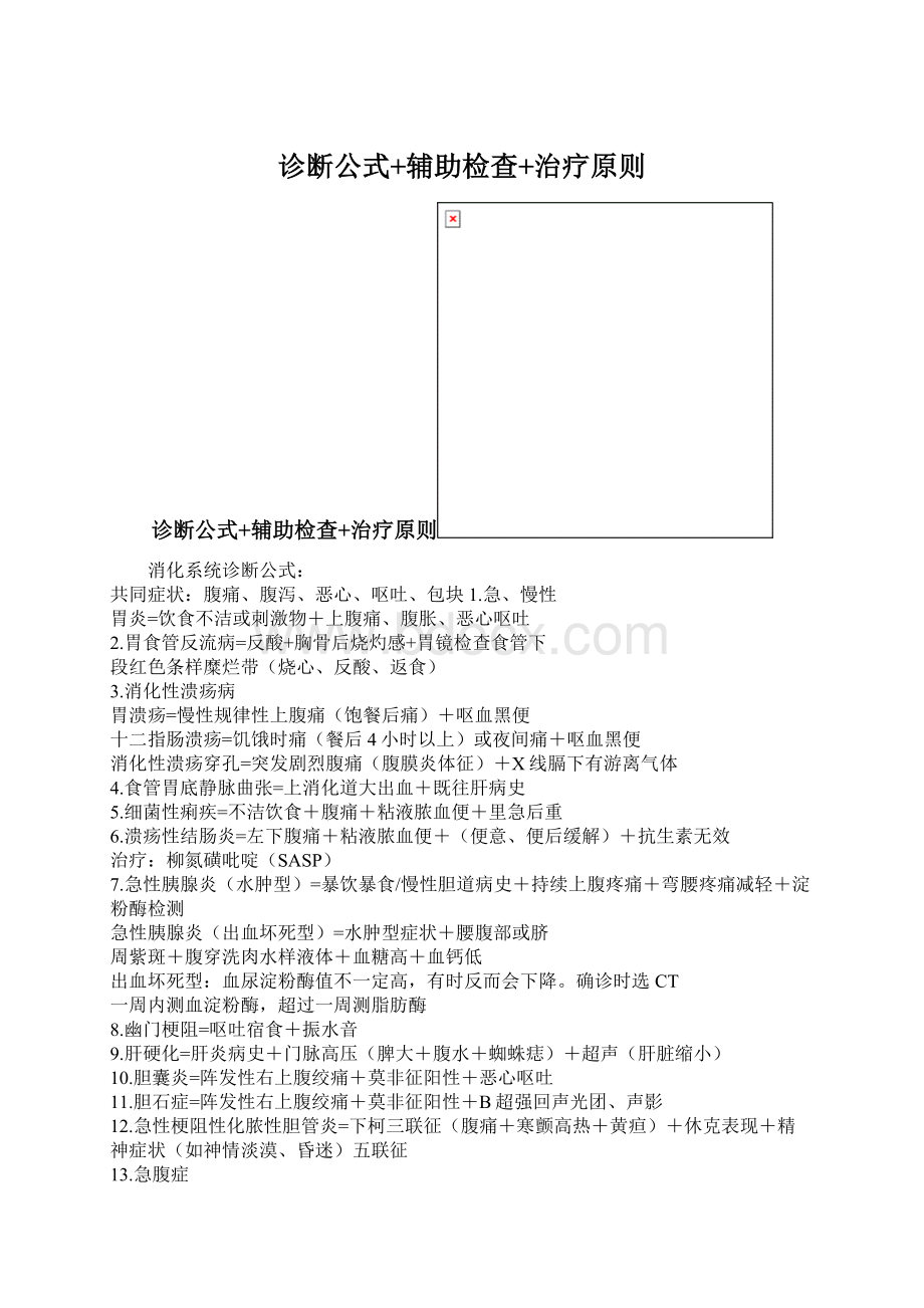 诊断公式+辅助检查+治疗原则.docx