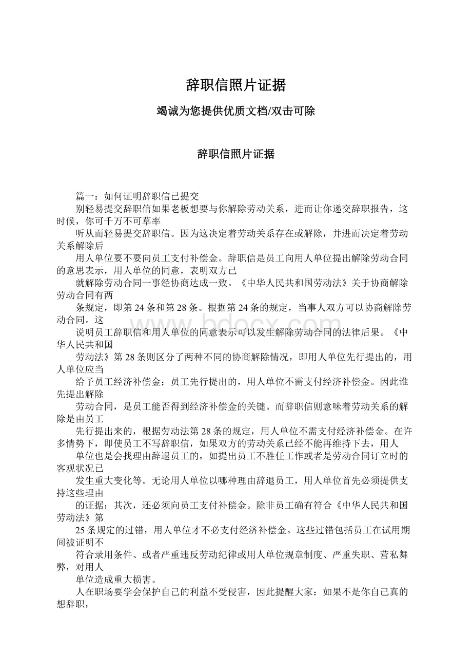 辞职信照片证据Word格式文档下载.docx