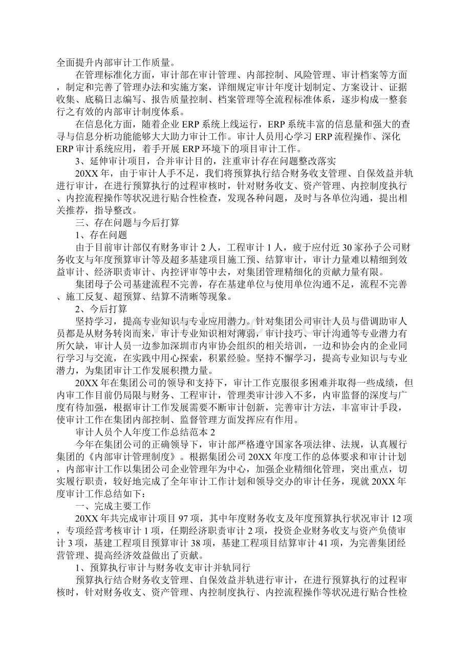 审计人员个人年度工作总结范本5篇.docx_第3页