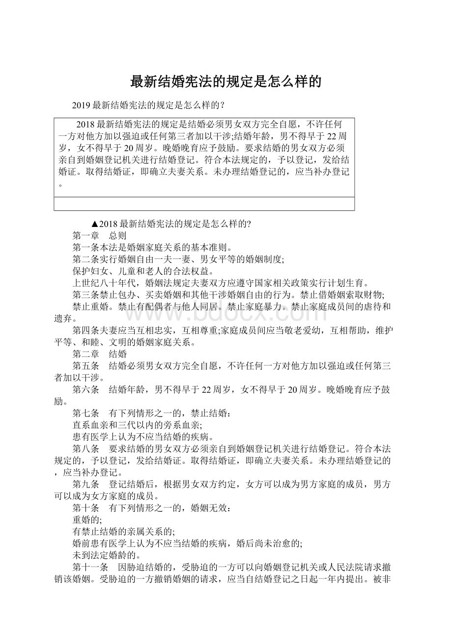 最新结婚宪法的规定是怎么样的.docx