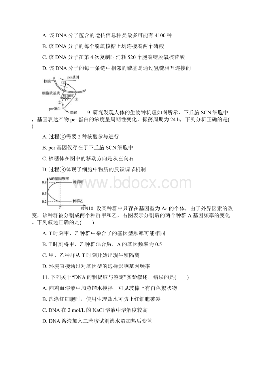 江苏省扬州市高三生物第一次模拟考试试题.docx_第3页