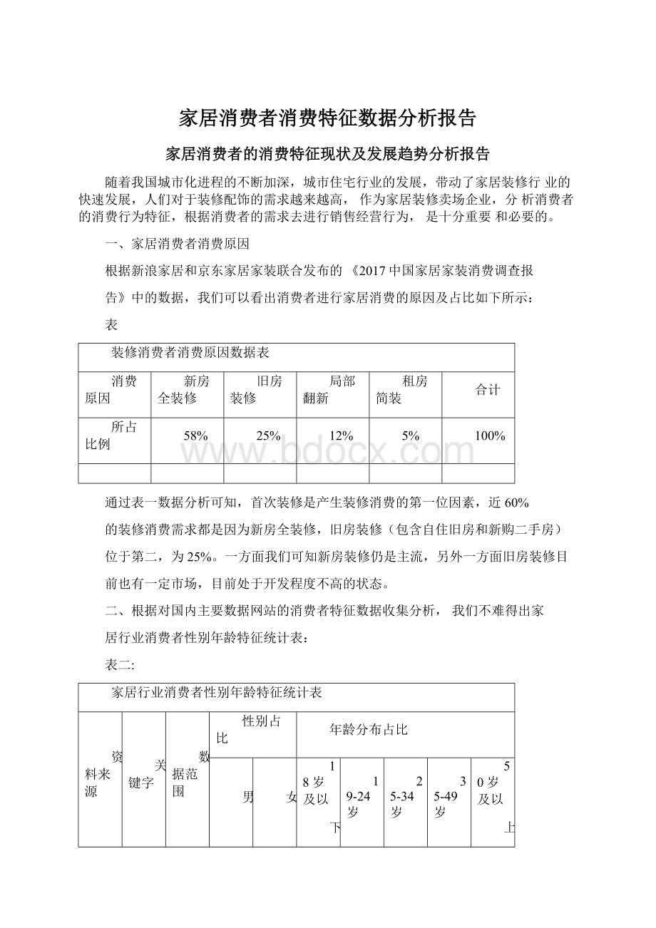 家居消费者消费特征数据分析报告.docx